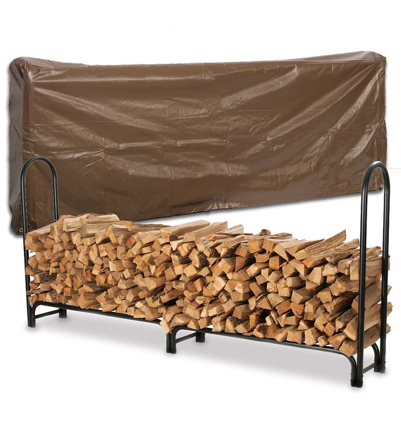 Plow &amp; Hearth Wood Storage &amp; Wood Racks | Fireplace &amp; Hearth Heavy-Duty Steel Log Racks And Vinyl Covers