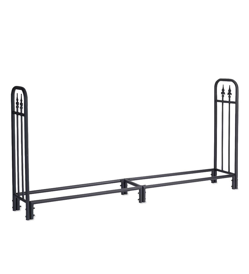 Plow &amp; Hearth Wood Storage &amp; Wood Racks | Fireplace &amp; Hearth Heavy Duty Steel Wood Rack With Finial Design