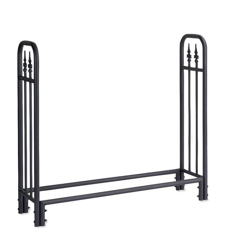 Plow &amp; Hearth Wood Storage &amp; Wood Racks | Fireplace &amp; Hearth Heavy Duty Steel Wood Rack With Finial Design