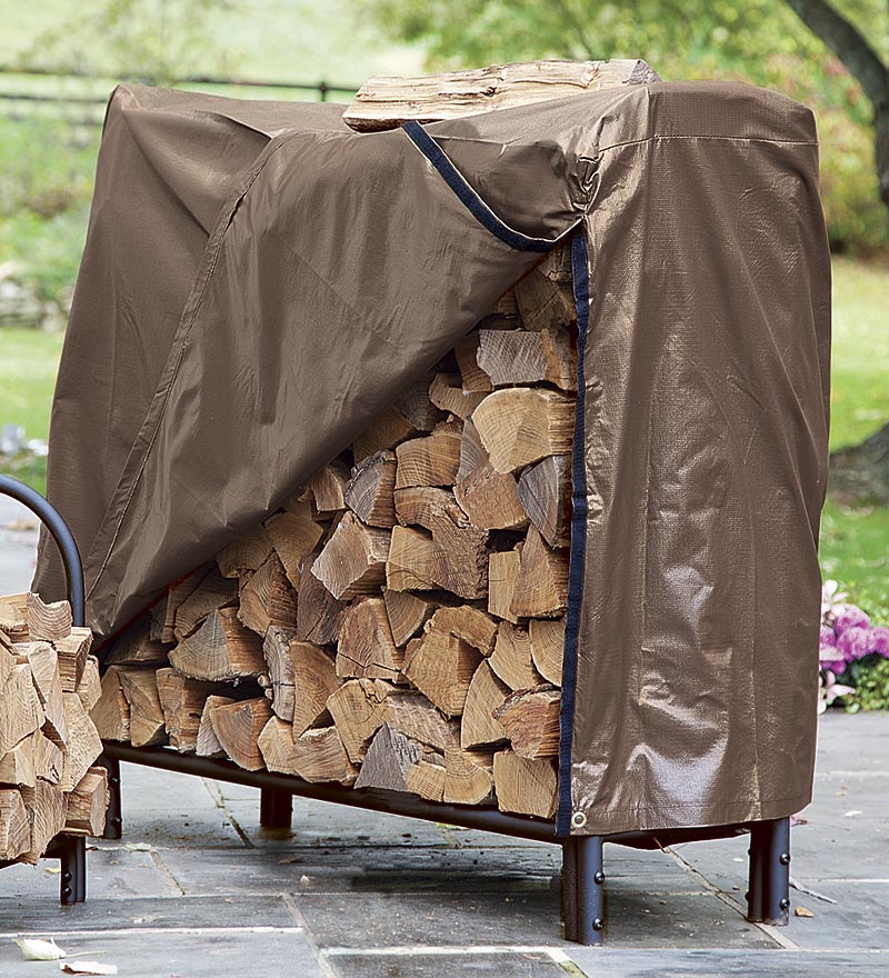 Plow &amp; Hearth Wood Storage &amp; Wood Racks | Fireplace &amp; Hearth Heavy Duty Steel Wood Rack With Finial Design