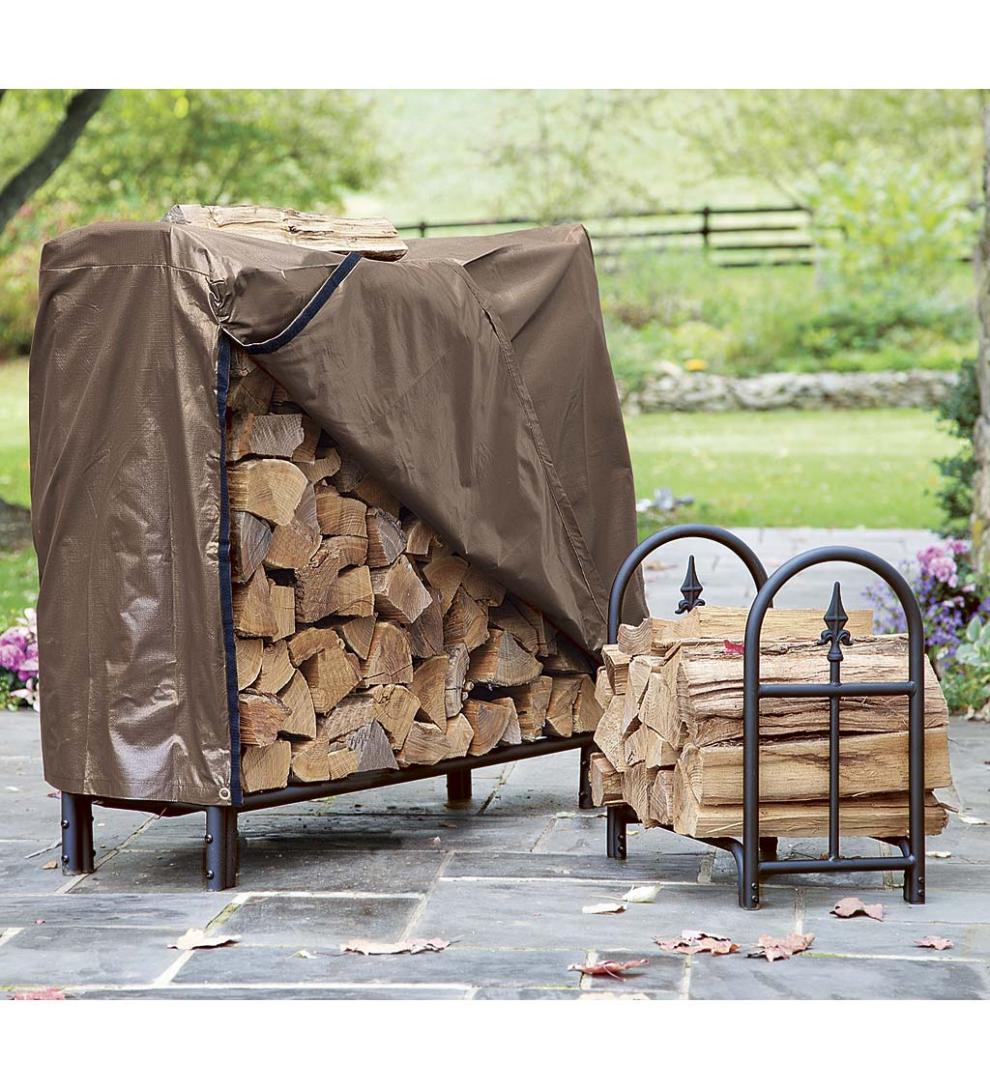 Plow &amp; Hearth Wood Storage &amp; Wood Racks | Fireplace &amp; Hearth Heavy Duty Steel Wood Rack With Finial Design