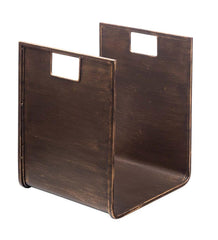 Plow &amp; Hearth Wood Storage &amp; Wood Racks | Fireplace &amp; Hearth Metal Wood Holder With Carrying Handles
