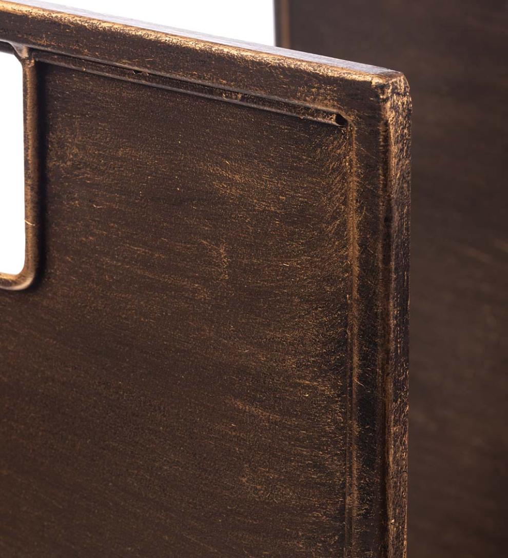 Plow &amp; Hearth Wood Storage &amp; Wood Racks | Fireplace &amp; Hearth Metal Wood Holder With Carrying Handles