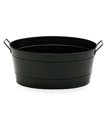 Plow &amp; Hearth Wood Storage &amp; Wood Racks | Fireplace &amp; Hearth Oval Galvanized Log Tub - Black