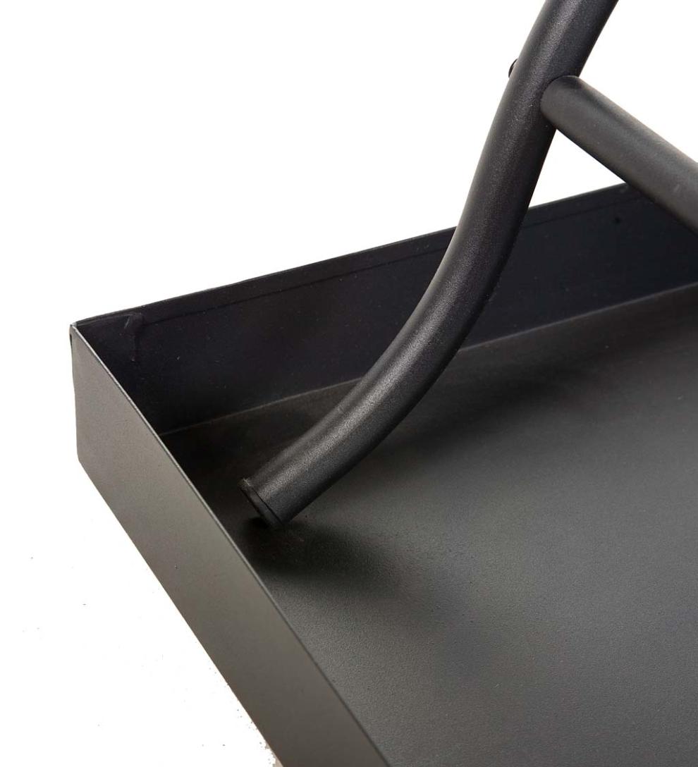 Plow &amp; Hearth Wood Storage &amp; Wood Racks | Fireplace &amp; Hearth Oval Wood Rack With Kindling Storage And Dirt Tray