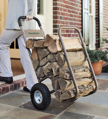 Plow &amp; Hearth Wood Storage &amp; Wood Racks | Fireplace &amp; Hearth Rolling Log Cart And Optional Vinyl Cover