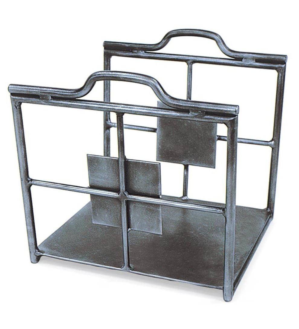 Plow &amp; Hearth Wood Storage &amp; Wood Racks | Fireplace &amp; Hearth Wrought Iron Wright Firewood Holder - Graphite