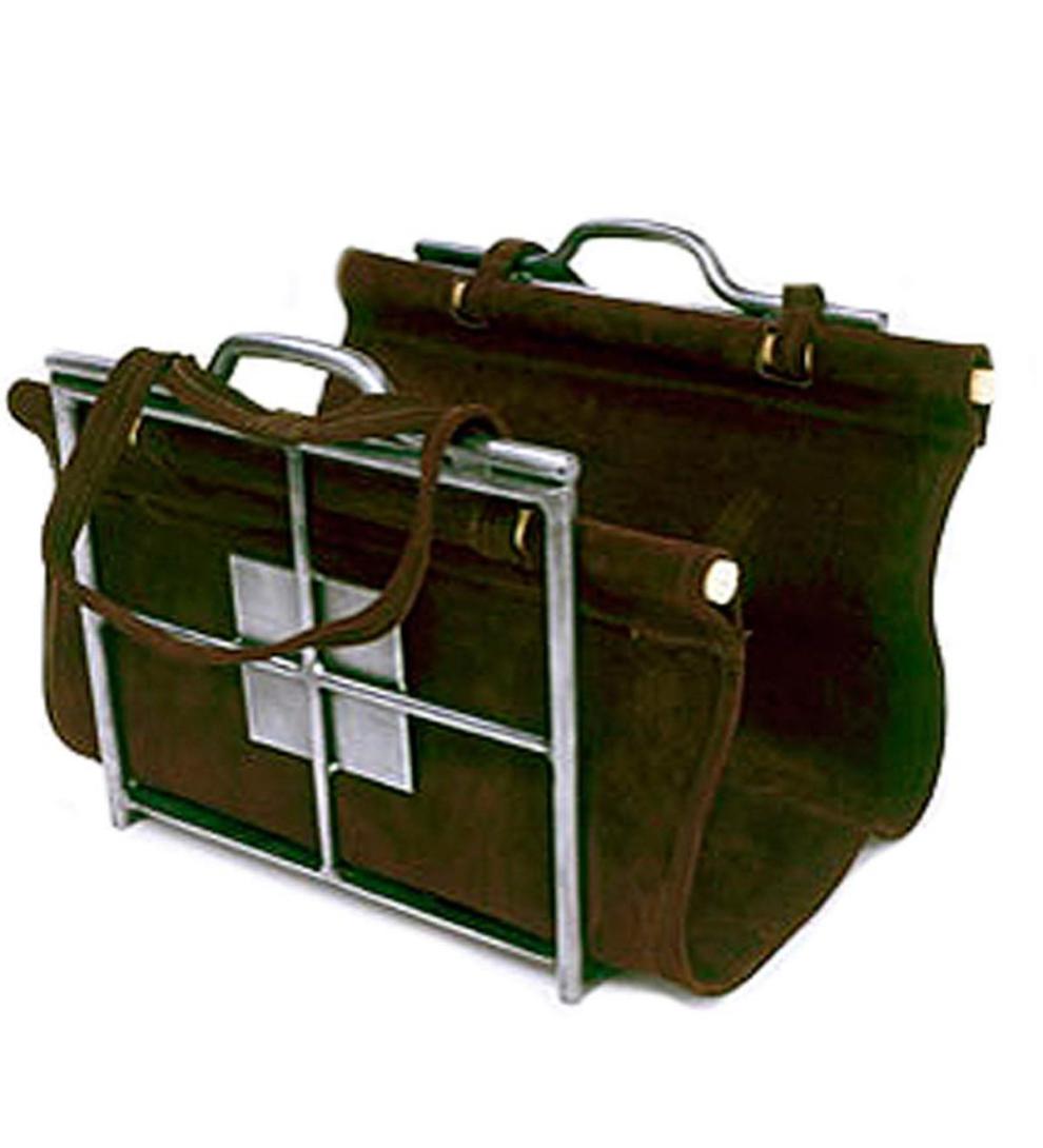 Plow &amp; Hearth Wood Storage &amp; Wood Racks | Fireplace &amp; Hearth Wrought Iron Wright Firewood Holder With Suede Log Carrier - Graphite