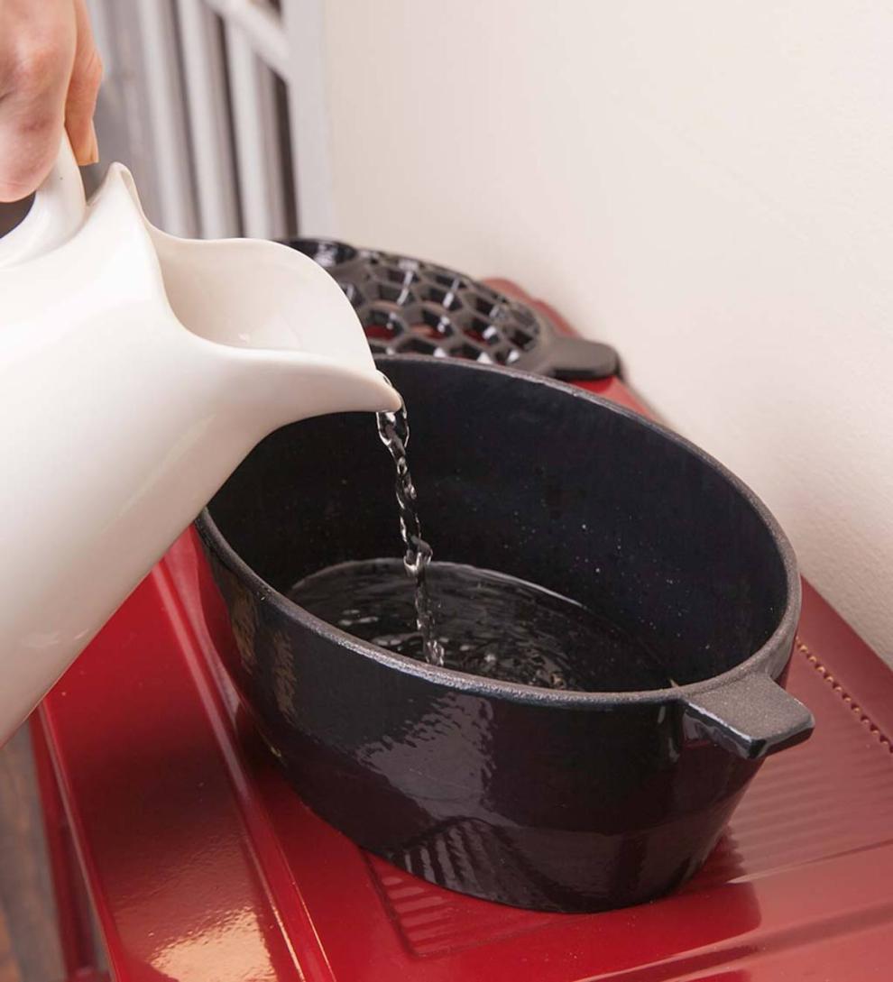 Plow &amp; Hearth Wood Stove Accessories | Fireplace &amp; Hearth Cast Iron Lattice Steamers And Trivets