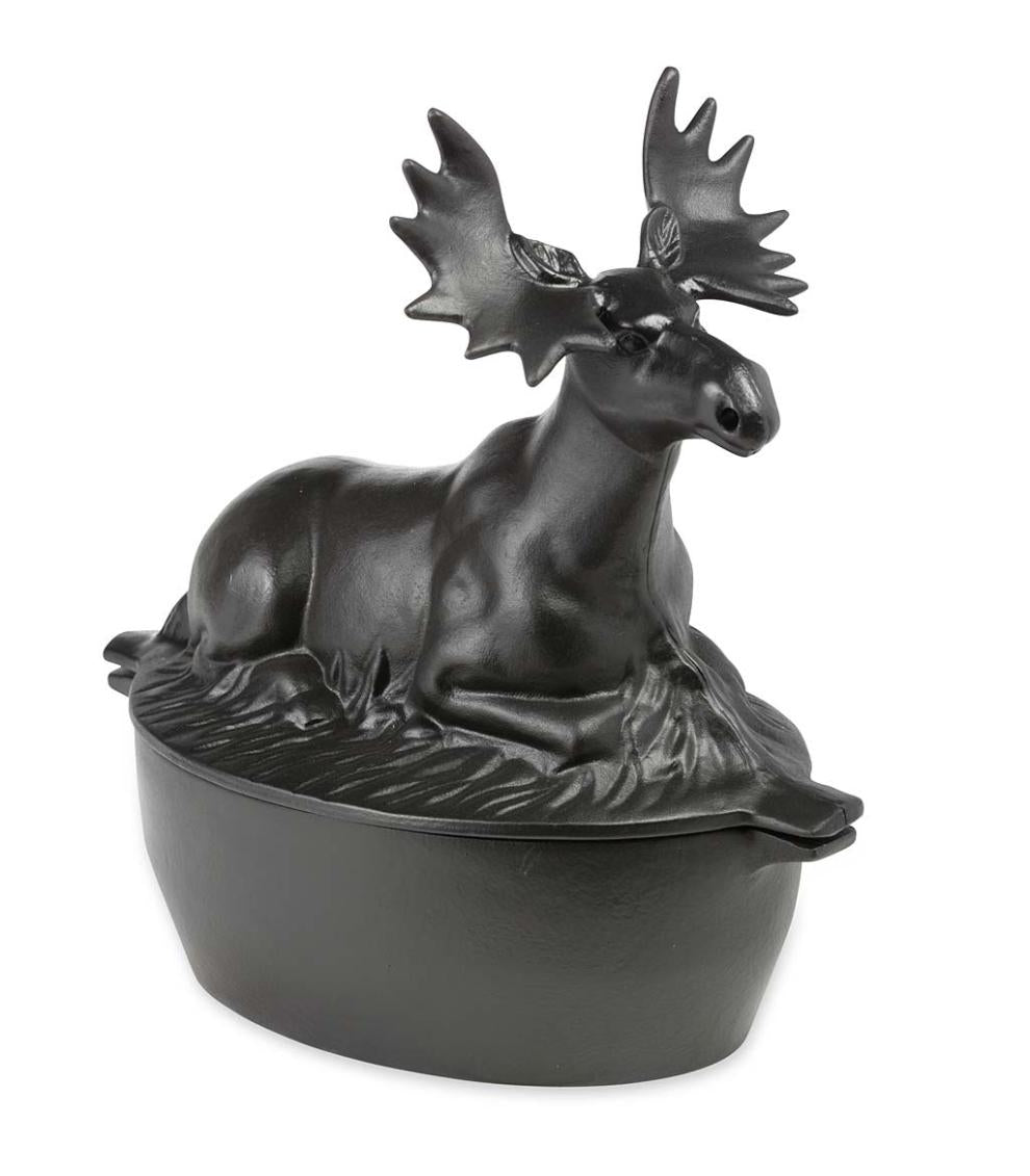 Plow &amp; Hearth Wood Stove Accessories | Fireplace &amp; Hearth Cast Iron Moose Wood Stove Steamer