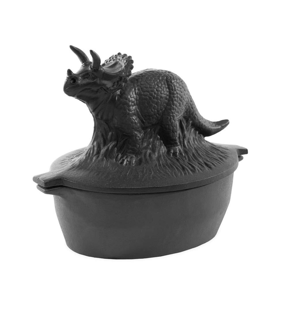 Plow &amp; Hearth Wood Stove Accessories | Fireplace &amp; Hearth Cast Iron Triceratops Dinosaur Wood Stove Steamer