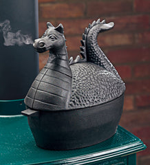 Plow &amp; Hearth Wood Stove Accessories | Fireplace &amp; Hearth Dragon Woodstove Steamer In Cast Iron - Black