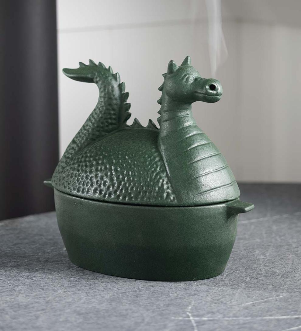 Plow &amp; Hearth Wood Stove Accessories | Fireplace &amp; Hearth Green Dragon Cast Iron Wood Stove Steamer - Green