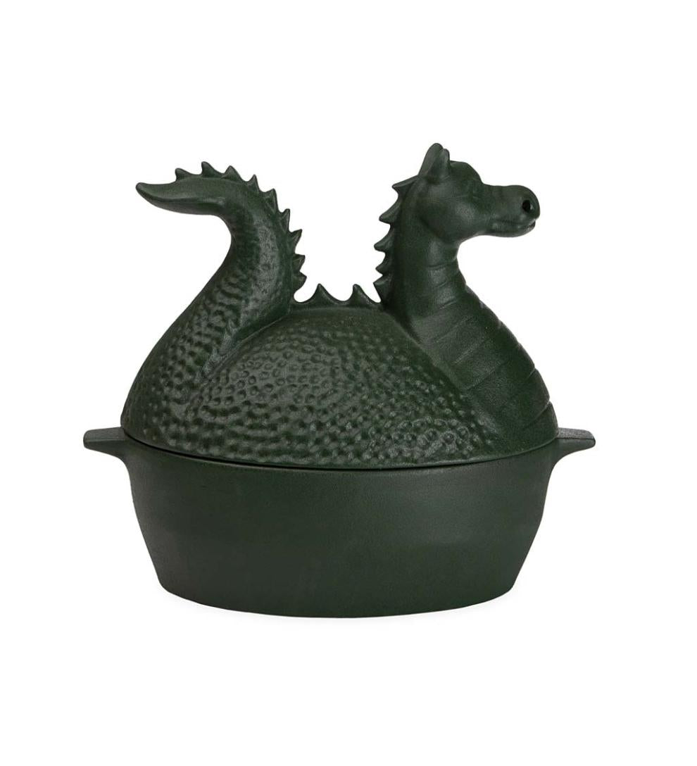Plow &amp; Hearth Wood Stove Accessories | Fireplace &amp; Hearth Green Dragon Cast Iron Wood Stove Steamer - Green