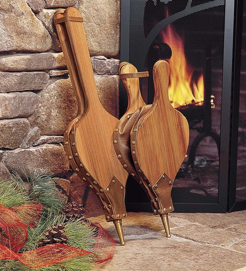 Plow &amp; Hearth Wood Stove Accessories | Fireplace &amp; Hearth Hand-Crafted, Usa-Made Black Willow Hardwood Bellows