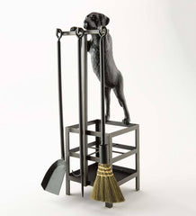 Plow &amp; Hearth Wood Stove Accessories | Fireplace &amp; Hearth Labrador Puppy Fireplace 3-Piece Tool Set With Fatwood Storage Space