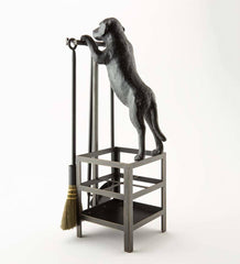 Plow &amp; Hearth Wood Stove Accessories | Fireplace &amp; Hearth Labrador Puppy Fireplace 3-Piece Tool Set With Fatwood Storage Space