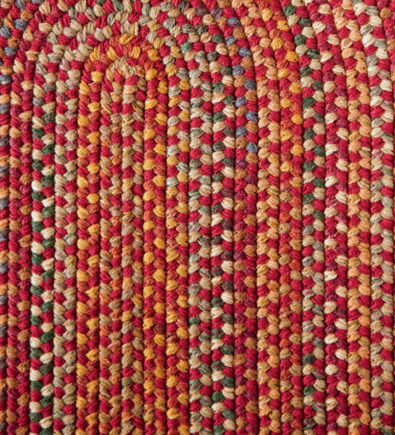 Plow &amp; Hearth Wool Rugs | Indoor Living Blue Ridge Wool Braided Oval Rugs, Made In Usa