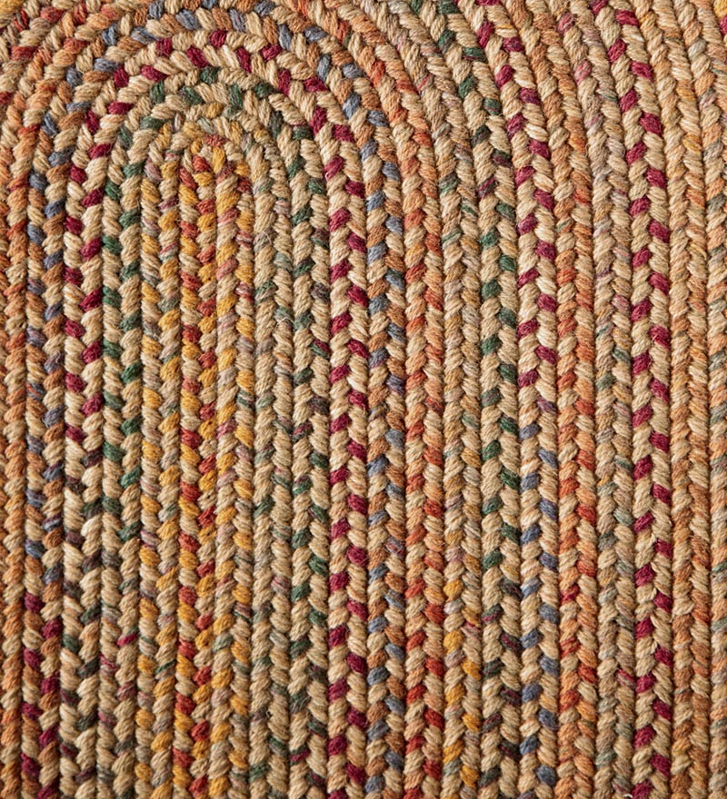 Plow &amp; Hearth Wool Rugs | Indoor Living Blue Ridge Wool Braided Oval Rugs, Made In Usa