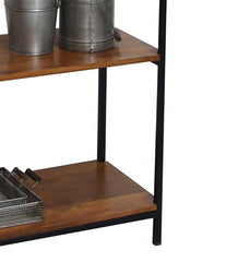 Plow &amp; Hearth Home Office | Indoor Living 72"-High Five-Shelf Wood And Metal Bookcase - Chestnut