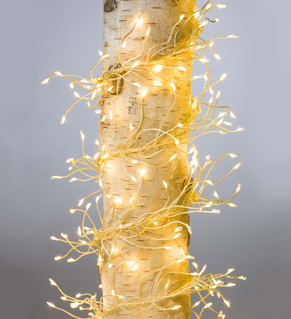 Plow &amp; Hearth Deck &amp; Patio Accents | Outdoor Living Electric Cluster Lights, 480 Warm White Leds On Bendable Wire, 10'L - Black