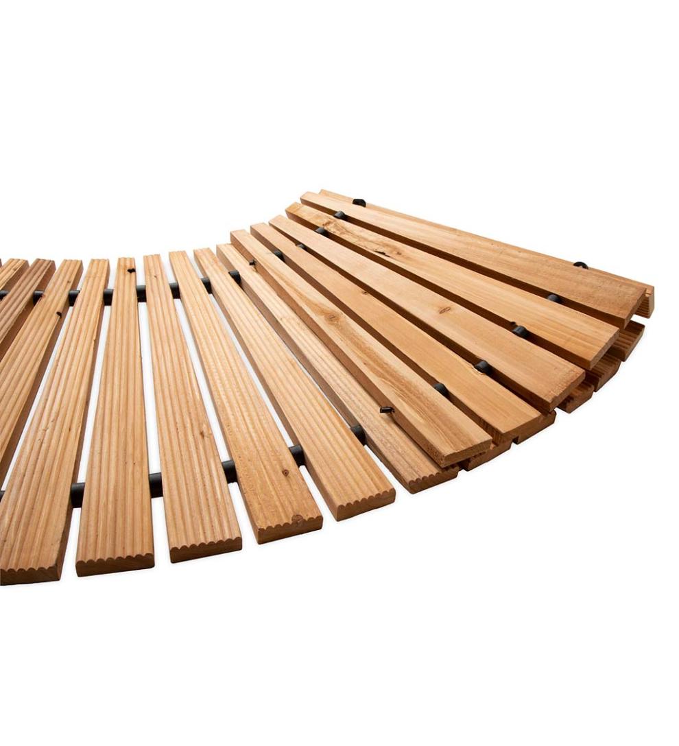 Plow &amp; Hearth Pathways &amp; Stepping Stones | Yard &amp; Garden 6'L Roll-Out Curved Hardwood Pathway