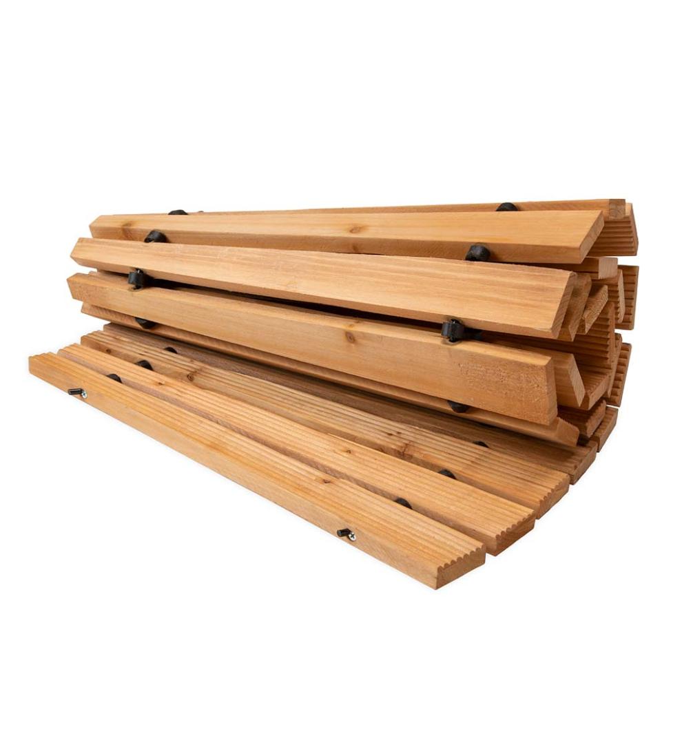 Plow &amp; Hearth Pathways &amp; Stepping Stones | Yard &amp; Garden 6'L Roll-Out Curved Hardwood Pathway