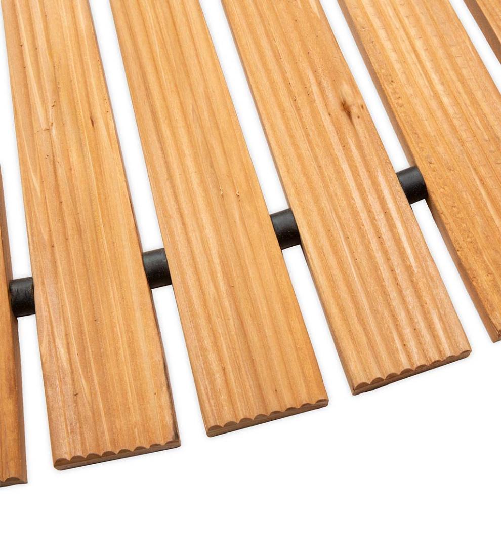 Plow &amp; Hearth Pathways &amp; Stepping Stones | Yard &amp; Garden 6'L Roll-Out Curved Hardwood Pathway