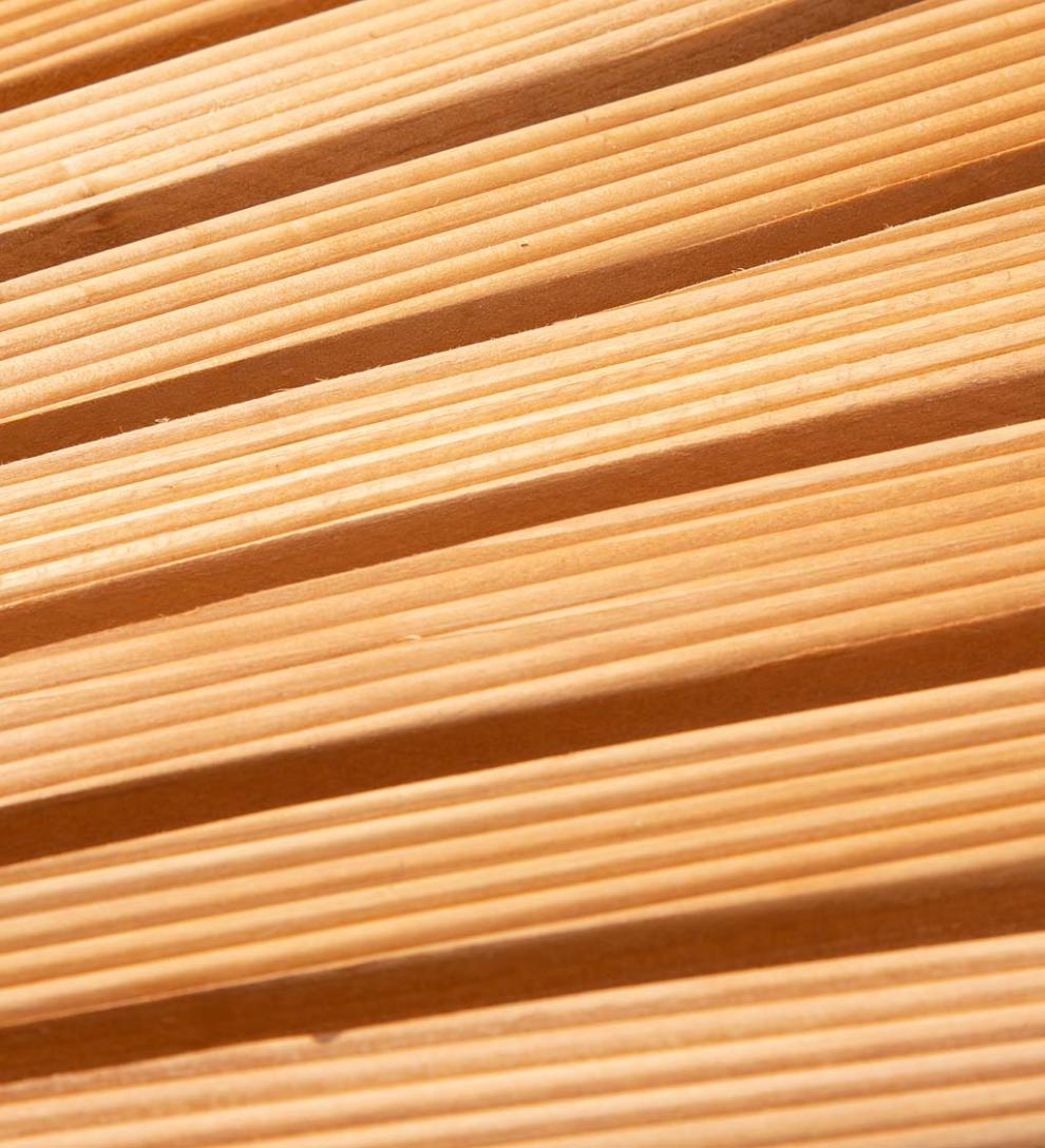 Plow &amp; Hearth Pathways &amp; Stepping Stones | Yard &amp; Garden 4'L Roll-Out Curved Hardwood Pathway