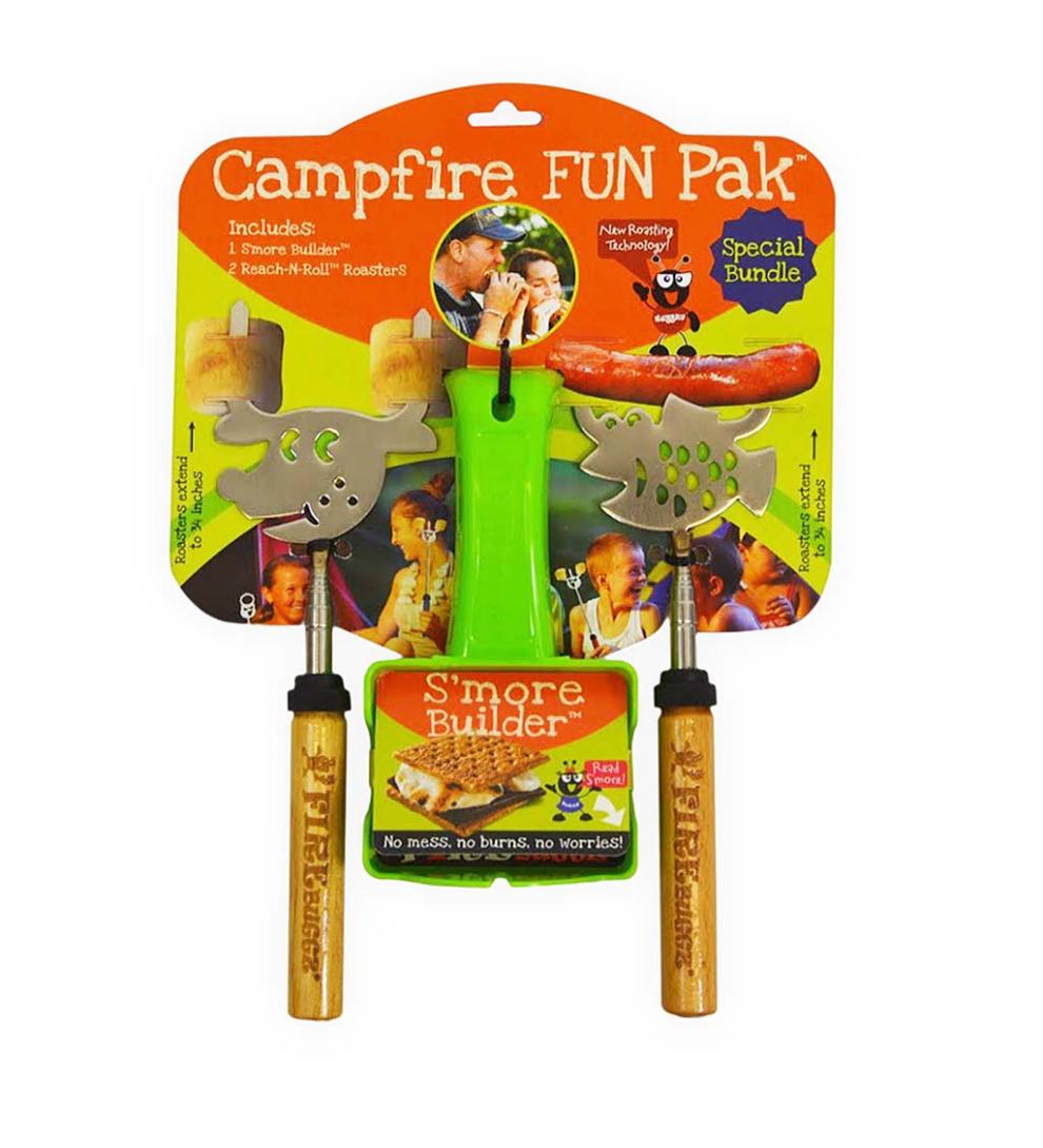 Plow &amp; Hearth Fire Pits | Fireplace &amp; Hearth Campfire Fun Pak With Roasting Sticks And S'More Builder