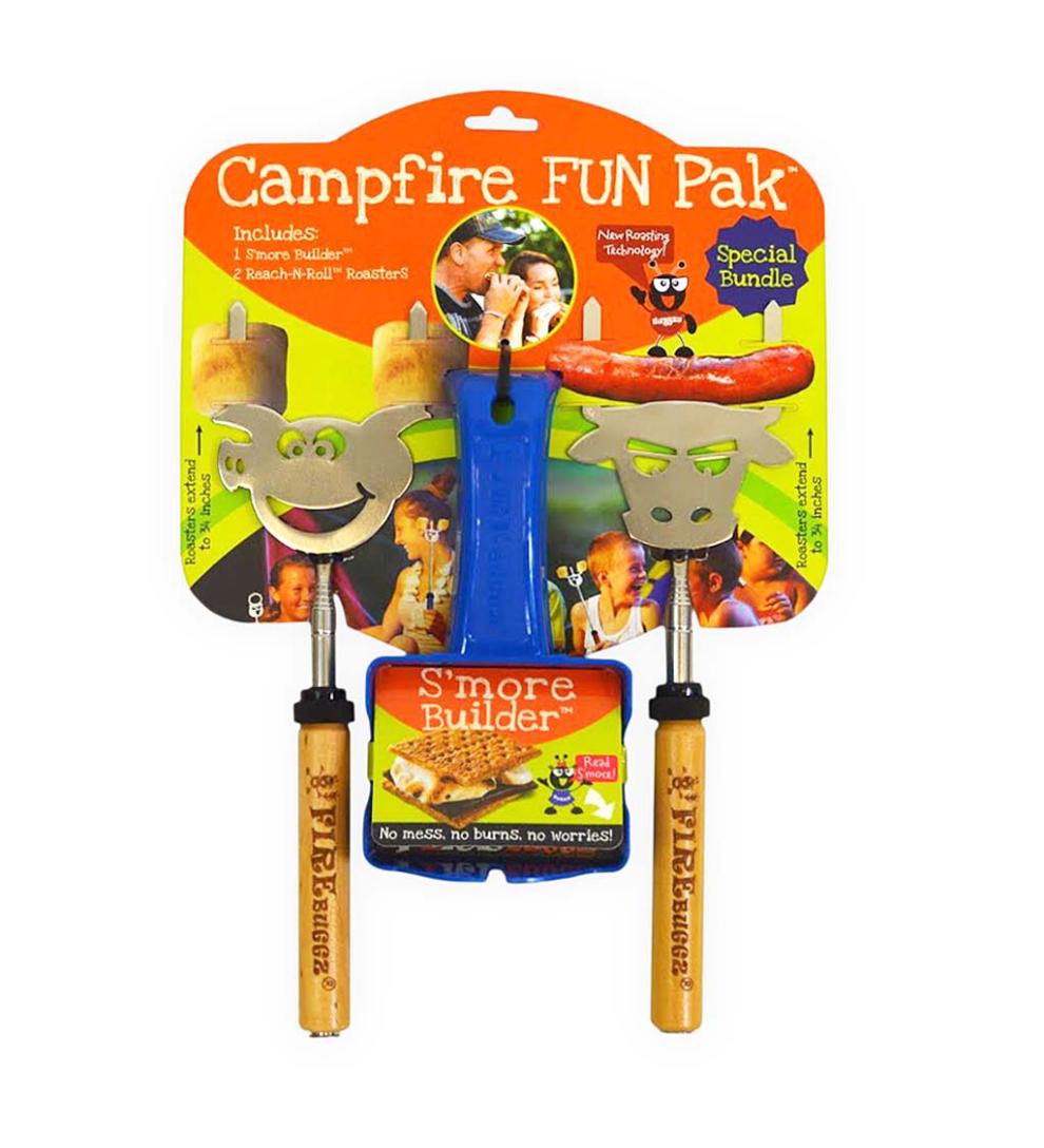 Plow &amp; Hearth Fire Pits | Fireplace &amp; Hearth Campfire Fun Pak With Roasting Sticks And S'More Builder