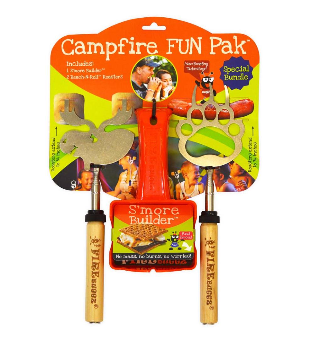 Plow &amp; Hearth Fire Pits | Fireplace &amp; Hearth Campfire Fun Pak With Roasting Sticks And S'More Builder