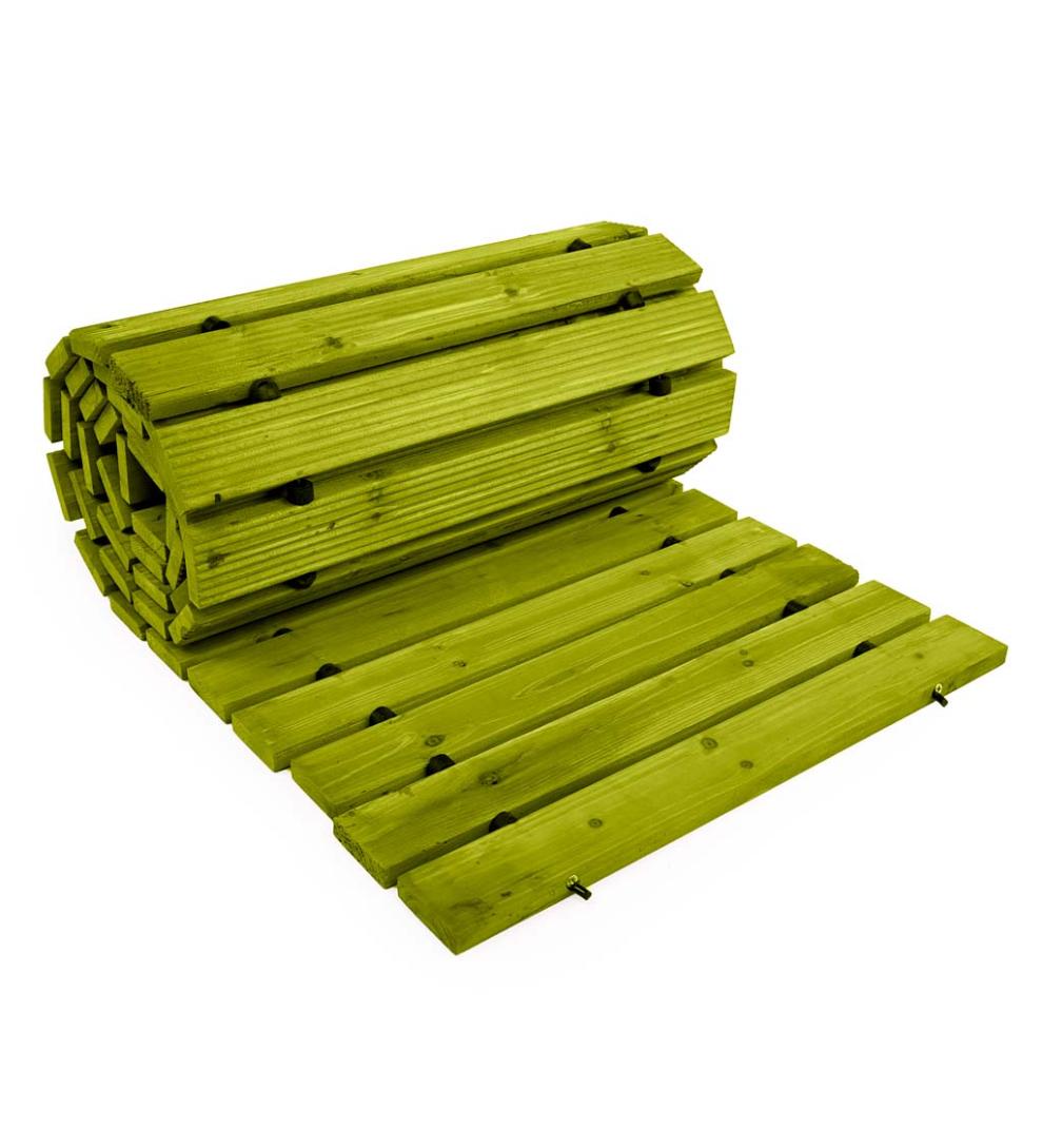 Plow &amp; Hearth Gardenworks® | Yard &amp; Garden 12' Mossy Green Portable Roll-Out Straight Hardwood Pathway