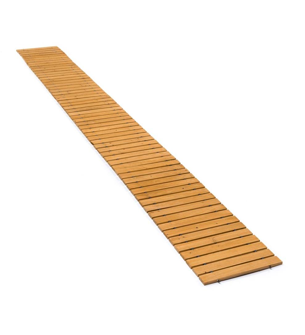 Plow &amp; Hearth Gardenworks® | Yard &amp; Garden 12' Natural Portable Roll-Out Straight Hardwood Pathway