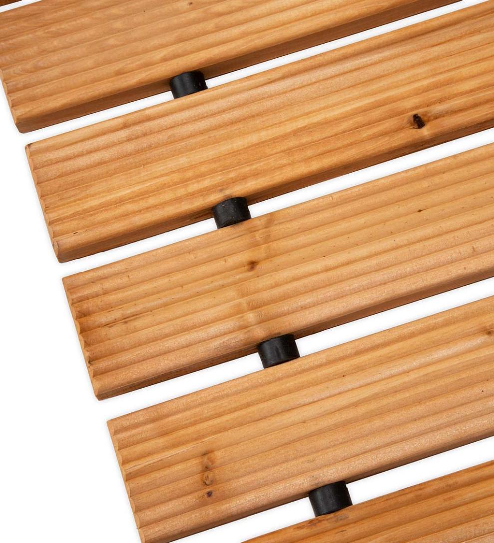 Plow &amp; Hearth Garden Accents | Yard &amp; Garden 8' Portable Roll-Out Straight Hardwood Pathway