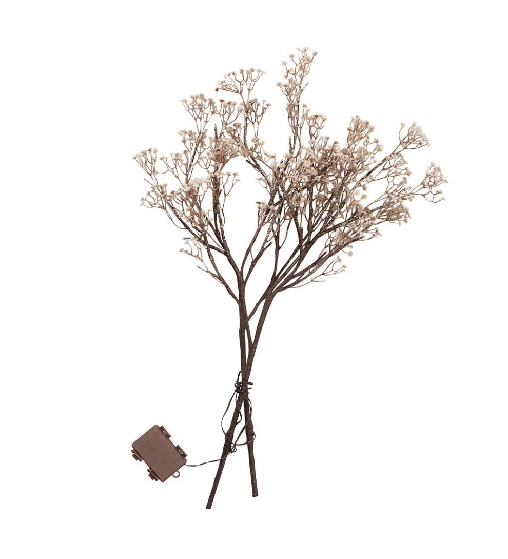 Plow &amp; Hearth Home Accents | Indoor Living Indoor/Outdoor Lighted Baby'S Breath Branches, Set Of 2