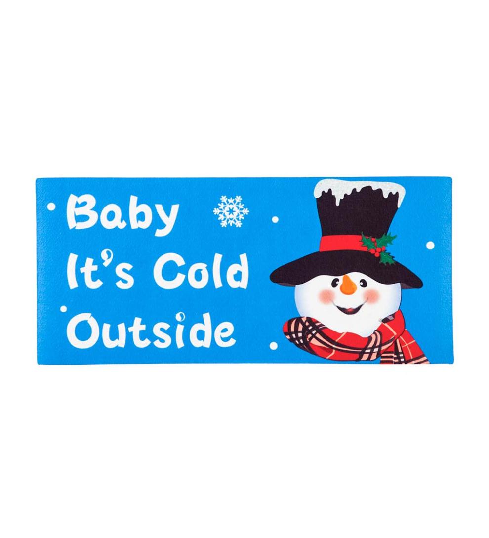 Plow &amp; Hearth Doormats &amp; Boot Trays | Outdoor Living Baby It'S Cold Outside Snowman Sassafras Switch Mat