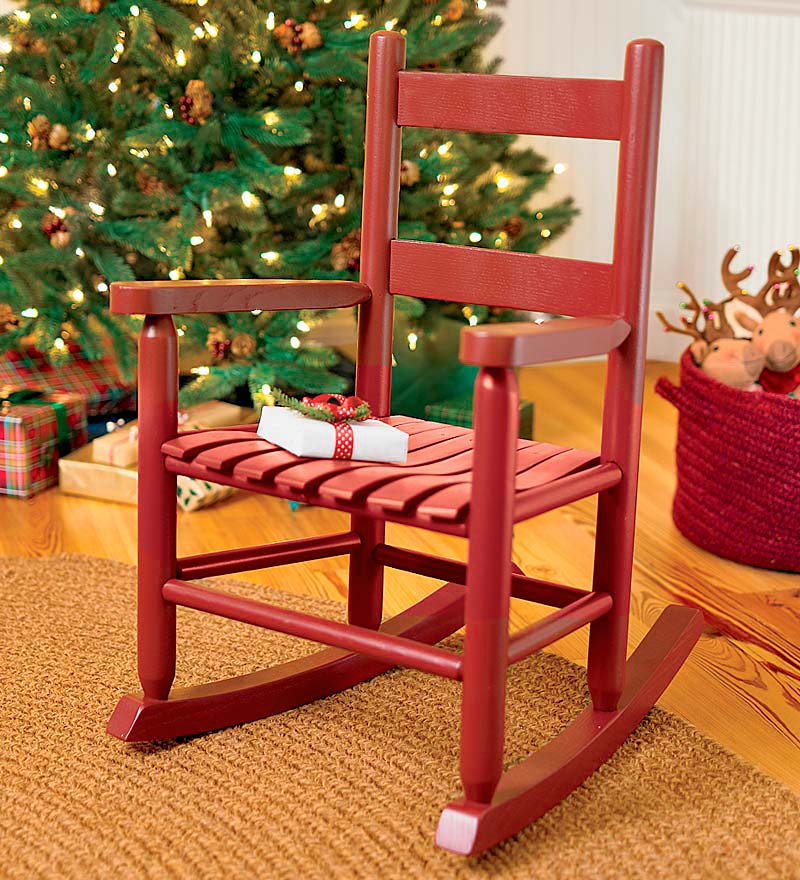 Plow &amp; Hearth Chairs &amp; Rockers | Indoor Living Child'S Oak Ladderback Rocker - Optional Personalization