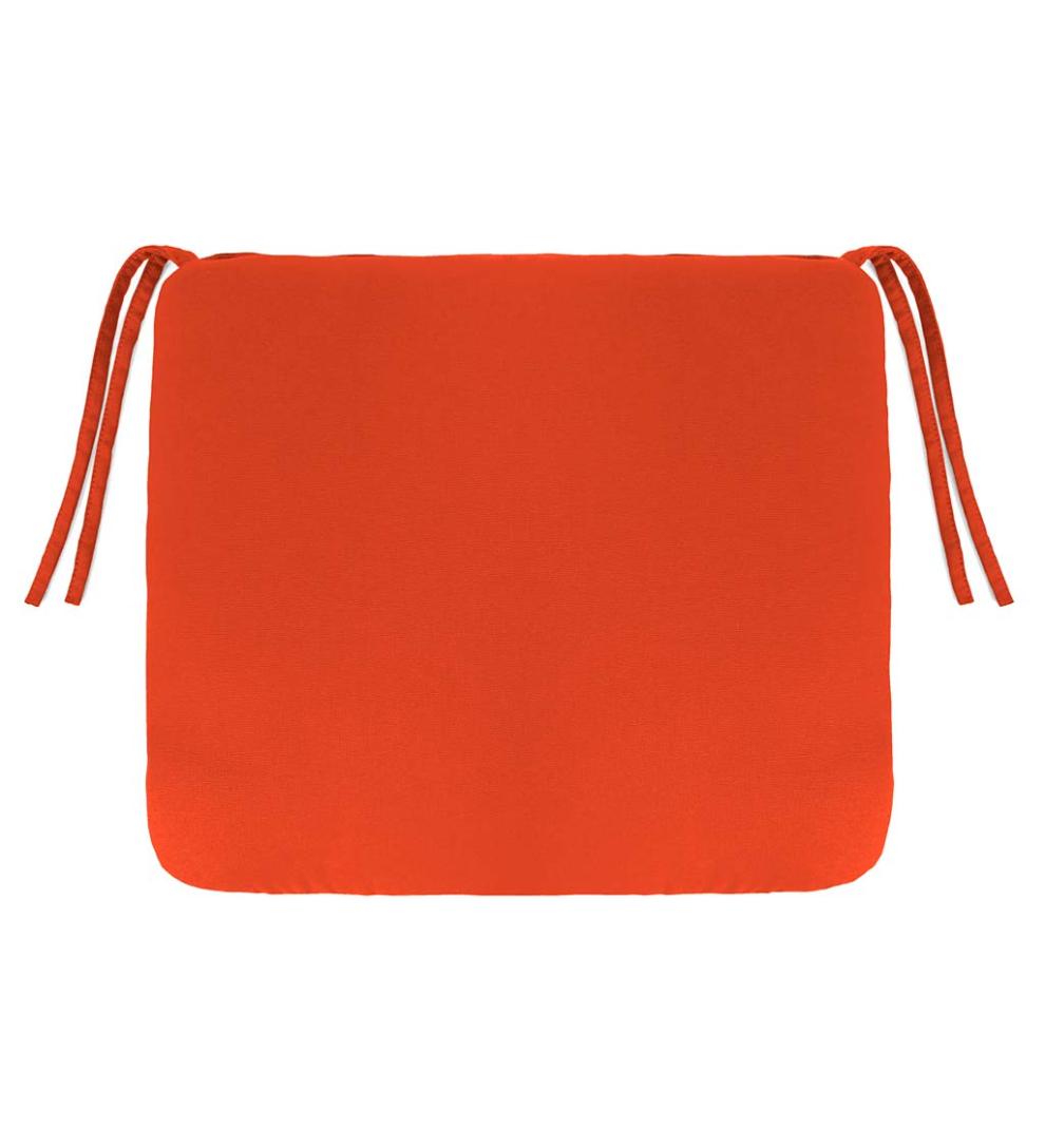 Plow &amp; Hearth Outdoor Furniture Cushions | Outdoor Living Sunbrella Classic Chair Cushion With Ties, 16" Sq. X 3" - Bandana