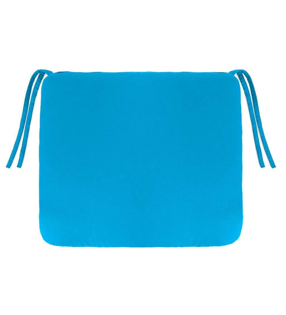 Plow &amp; Hearth Outdoor Furniture Cushions | Outdoor Living Sunbrella Classic Chair Cushion With Ties, 16" Sq. X 3" - Bandana