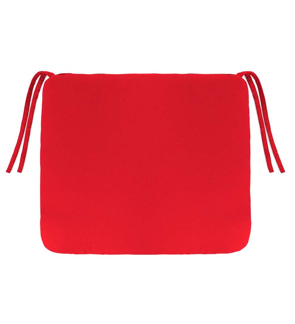 Plow &amp; Hearth Outdoor Furniture Cushions | Outdoor Living Sunbrella Classic Chair Cushion With Ties, 16" Sq. X 3" - Bandana