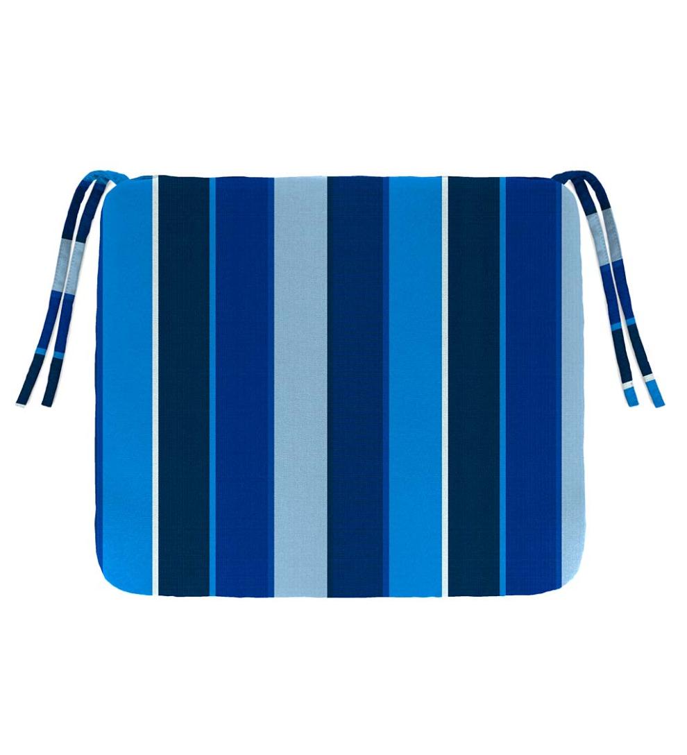 Plow &amp; Hearth Outdoor Furniture Cushions | Outdoor Living Sunbrella Classic Chair Cushion With Ties, 16" Sq. X 3" - Bandana