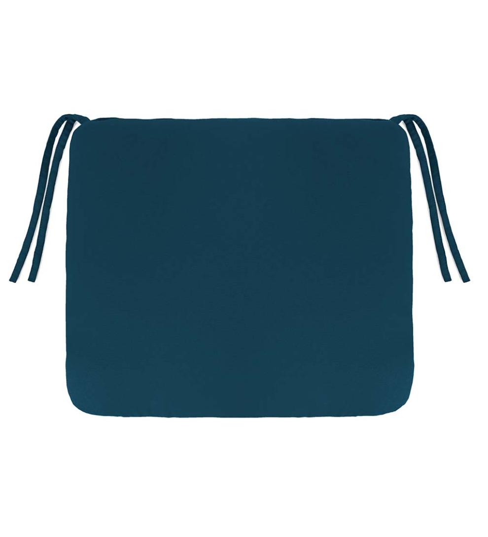 Plow &amp; Hearth Outdoor Furniture Cushions | Outdoor Living Sunbrella Classic Chair Cushion With Ties, 16" Sq. X 3" - Bandana