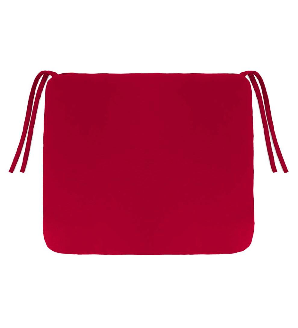 Plow &amp; Hearth Outdoor Furniture Cushions | Outdoor Living Polyester Classic Chair Cushions With Ties, 16" Sq. X 3" - Forest Hydrangea