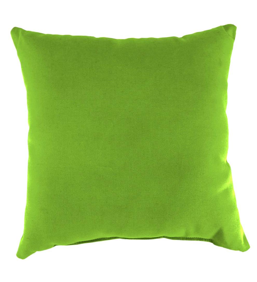 Plow &amp; Hearth Outdoor Furniture Cushions | Outdoor Living Polyester Classic Throw Pillow, 22" Sq. X 8" - Forest Green