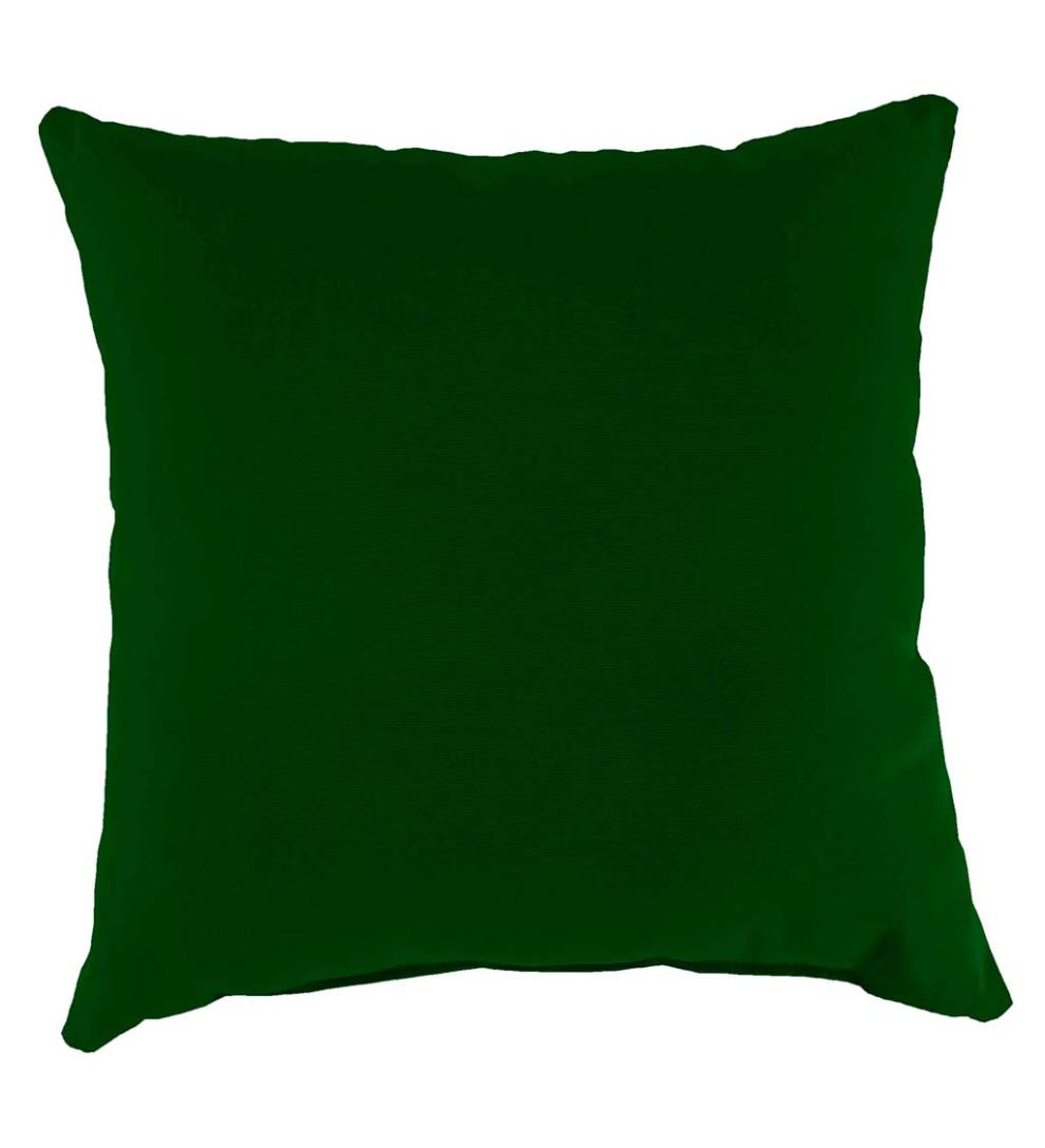 Plow &amp; Hearth Outdoor Furniture Cushions | Outdoor Living Polyester Classic Throw Pillow, 22" Sq. X 8" - Forest Green