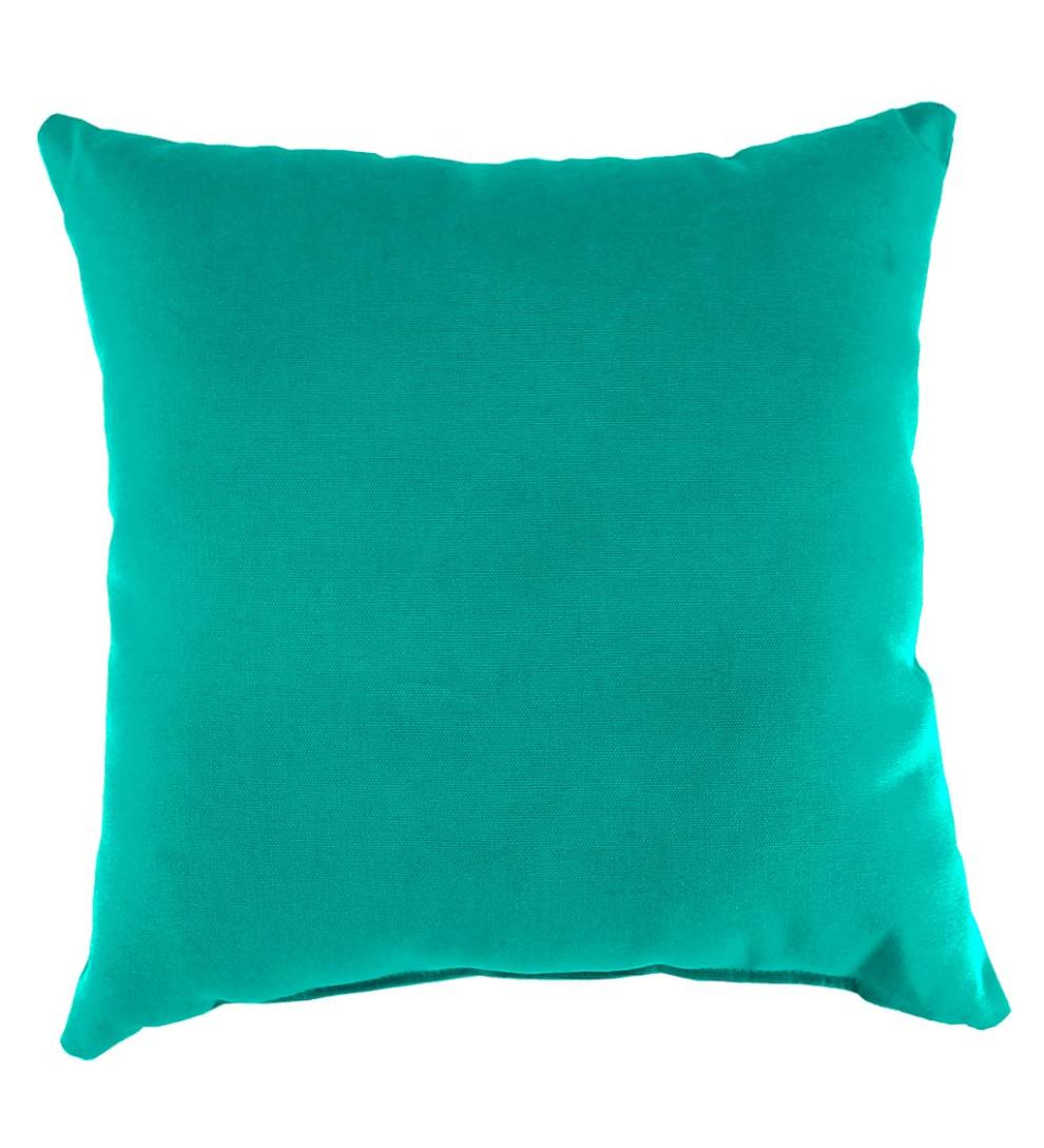 Plow &amp; Hearth Outdoor Furniture Cushions | Outdoor Living Polyester Classic Throw Pillow, 22" Sq. X 8" - Forest Green