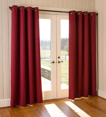 Plow &amp; Hearth Curtain Panels | Indoor Living Madison Double-Blackout Grommet Patio Panel With Wand, 106"W X 84"L - Driftwood