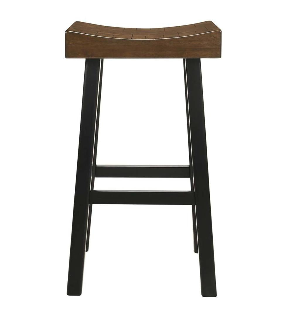 Plow &amp; Hearth Kitchen &amp; Bar Stools | Indoor Living 30" Wood Saddle Bar Stool - Antique White