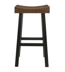 Plow &amp; Hearth Kitchen &amp; Bar Stools | Indoor Living 30" Wood Saddle Bar Stool - Antique White